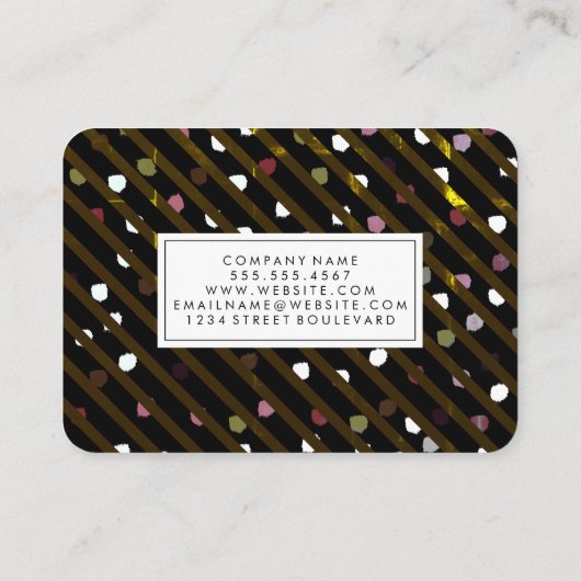 Carte De Visite Texture moderne des bandes et des points (Dos)