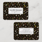 Carte De Visite Texture moderne des bandes et des points (Devant / Derrière)