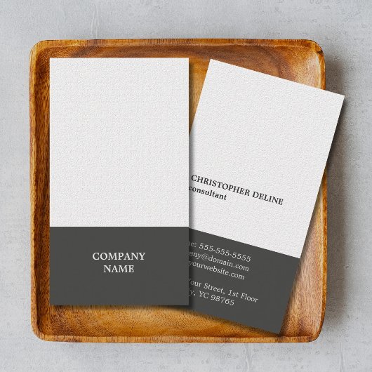 Carte De Visite Texture moderne élégante Blanc Grey Consultant