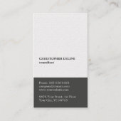Carte De Visite Texture moderne élégante Blanc Grey Consultant (Devant)