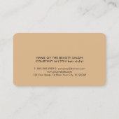 Carte De Visite Texture moderne élégante Faux Gold Hair Styliste (Dos)