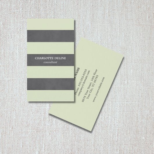 Carte De Visite Texture moderne élégante Grey Green Consultant