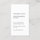 Carte De Visite Texture moderne élégante Gris Ciseaux cheveux Styl (Dos)