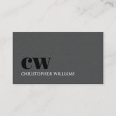 Carte De Visite Texture moderne élégante Gris Gris Gras Monogramme (Devant)