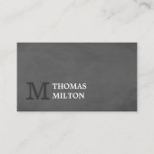 Carte De Visite Texture moderne élégante Gris Monogramme Consultan (Devant)