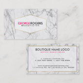 Carte De Visite Texture moderne en marbre gris (Devant / Derrière)