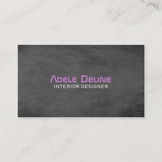 Carte De Visite Texture moderne Gris foncé violet Concepteur intér (Devant)