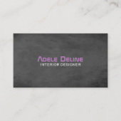 Carte De Visite Texture Moderne Gris Foncé Violet Designer d'Intér (Devant)