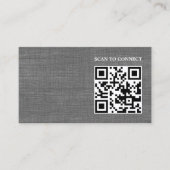 Carte De Visite Texture Moderne Gris Noir Code QR Gras (Devant)