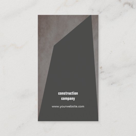 Carte De Visite Texture moderne Pierre gris foncé Construction (Devant)