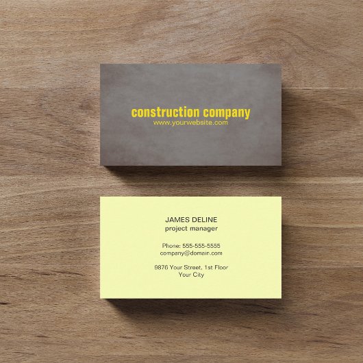 Carte De Visite Texture moderne Pierre Jaune Construction