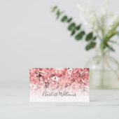 Carte De Visite Texture moderne rose diamant Fille tendance (Debout devant)