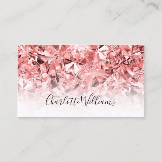 Carte De Visite Texture moderne rose diamant Fille tendance (Devant)