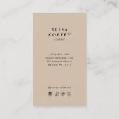 Carte De Visite Texture naturelle Tonalité Terre Conseillère minim (Dos)