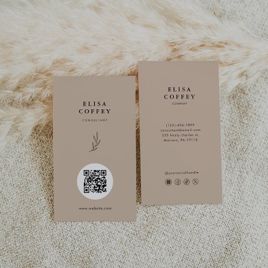 Carte De Visite Texture naturelle Tonalité Terre Conseillère minim