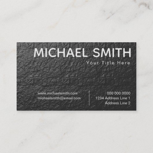 Carte De Visite Texture noire (Dos)