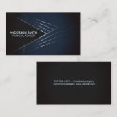 Carte De Visite Texture noire | Arrière - plan de lignes métalliqu (Devant / Derrière)