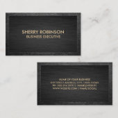 Carte De Visite Texture noire | Bordure en cuir (Devant / Derrière)