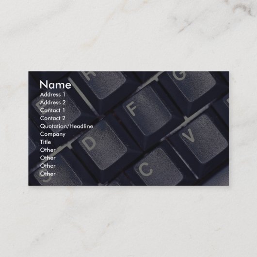 Carte De Visite Texture noire de clavier (Devant)