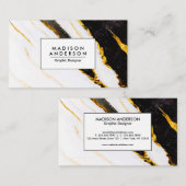 Carte De Visite Texture noire et Marbre blanc (Devant / Derrière)