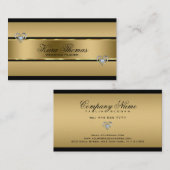 Carte De Visite Texture Noire Et Or (Devant / Derrière)