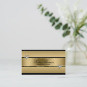 Carte De Visite Texture Noire Et Or (Debout devant)