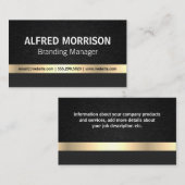 Carte De Visite Texture noire lisse | Métal or (Devant / Derrière)