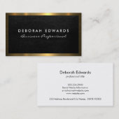 Carte De Visite Texture noire | Métallure Or (Devant / Derrière)
