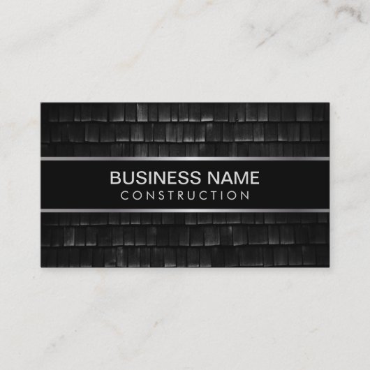 Carte De Visite Texture noire professionnelle de construction (Devant)
