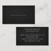 Carte De Visite Texture noire professionnelle et élégante (Devant / Derrière)