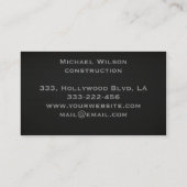 Carte De Visite Texture noire professionnelle et élégante (Dos)