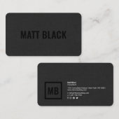 Carte De Visite Texture noire professionnelle moderne simple et él (Devant / Derrière)