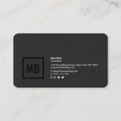 Carte De Visite Texture noire professionnelle moderne simple et él (Dos)