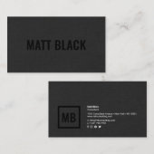 Carte De Visite Texture noire professionnelle moderne simple et él (Devant / Derrière)