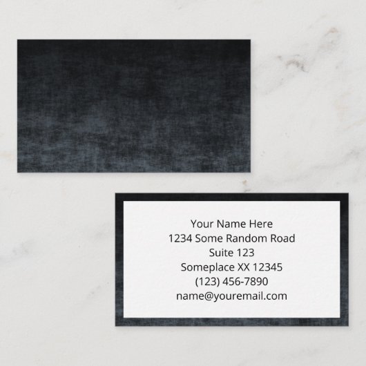 Carte De Visite Texture Ombrée Grunge Noir et Gris (Devant / Derrière)