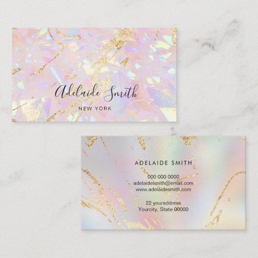 Carte De Visite texture opale abstraite (Devant / Derrière)