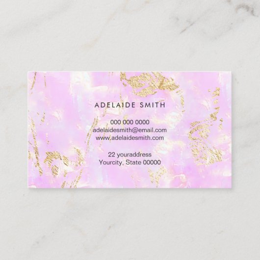 Carte De Visite texture opale rose (Dos)