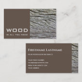 Carte De Visite Texture organique du grain de bois pour les expert (Devant / Derrière)