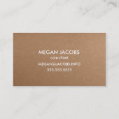 Carte De Visite Texture papier artisanal moderne (Dos)