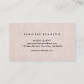 Carte De Visite Texture papier élégante et subtile de couleur rose (Dos)