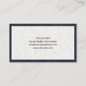 Carte De Visite Texture papier japonaise | Bordure violette profon (Dos)