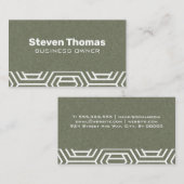 Carte De Visite Texture papier | Motif moderne géométrique blanc (Devant / Derrière)