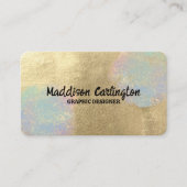 Carte De Visite Texture Parties scintillant Gold et iridescente (Devant)