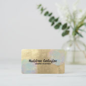 Carte De Visite Texture Parties scintillant Gold et iridescente (Debout devant)