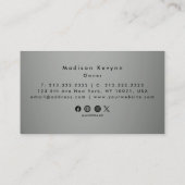 Carte De Visite Texture Parties scintillant gris argenté (Dos)