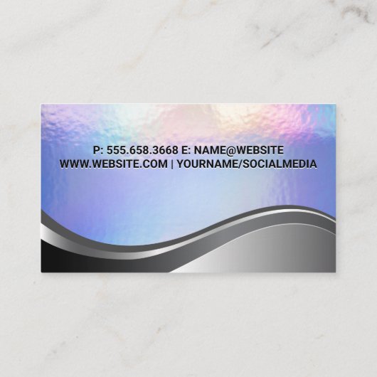 Carte De Visite Texture Pastel Foil | Métallique | Code QR (Dos)