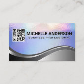 Carte De Visite Texture Pastel Foil | Métallique | Code QR (Devant)