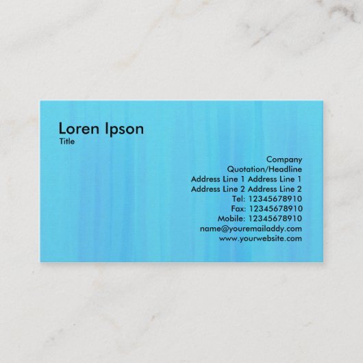 Carte De Visite Texture peinte en bleu (Devant)