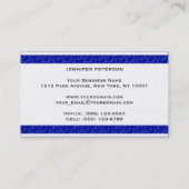 Carte De Visite Texture professionnelle de l'eau bleue (Dos)