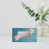 Carte De Visite Texture Professionnelle Élégante En Bois, Fleurs (Debout devant)